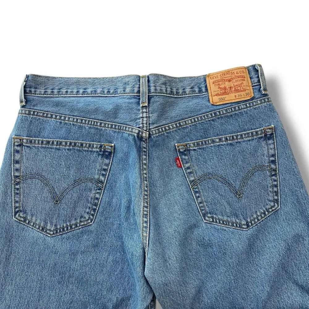 Levis 550 Jeans Straight Leg Relaxed Fit Mens 36x30 Denim Classic Workwear Y2K
